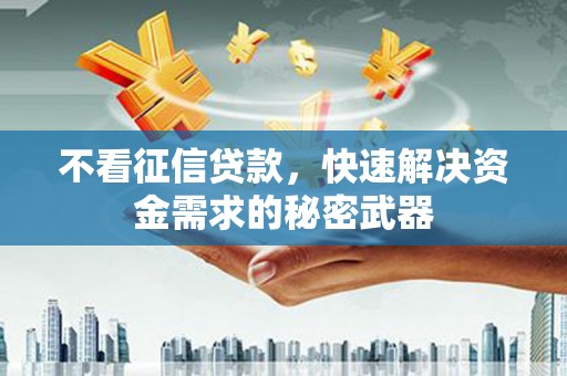 武强不看征信贷款，快速解决资金需求的秘密武器