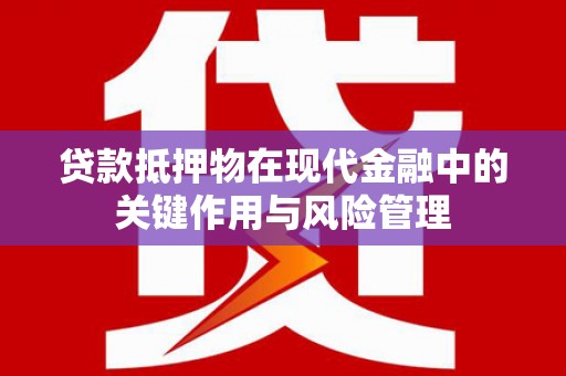 武强贷款抵押物在现代金融中的关键作用与风险管理